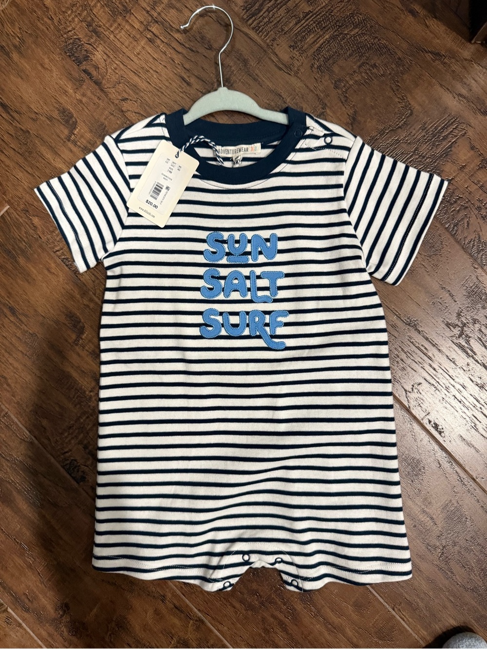 Sun, Salt & Surf Striped Baby Romper - Navy & White